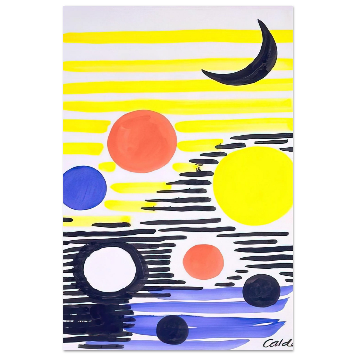 Alexander Calder - 7 CIRCLES ABSTRACT 1966 Fine Art Poster - 75x100 cm / 30x40 inches