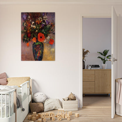 VASE DE FLEURS - Odilon Redon Brushed Aluminum Print - 70x100 cm / 28x40 inches | Odilon Redon Aluminum Print | Odilon Redon Prints