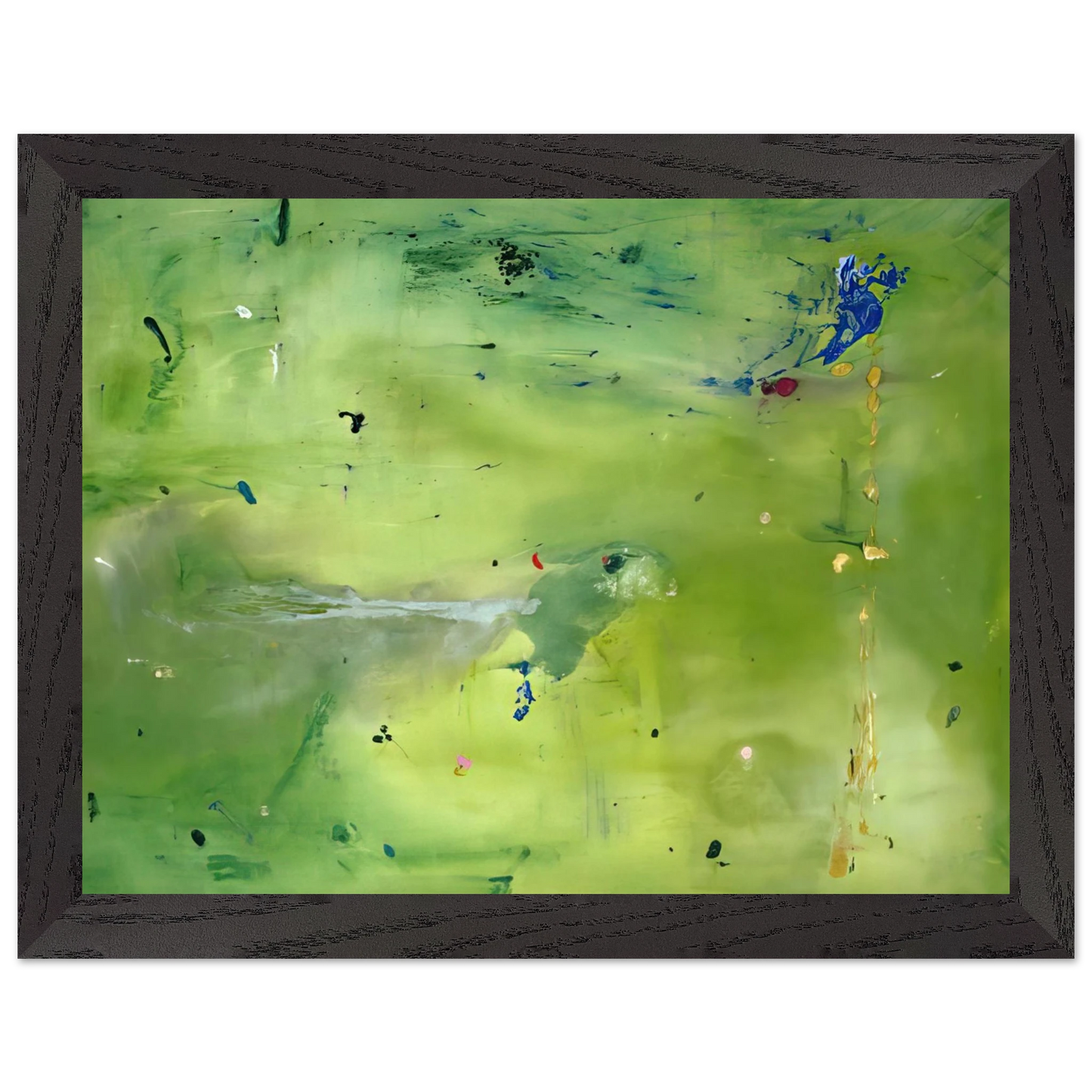 Helen Frankenthaler - A Green Thought in a Green Shade - 1981 Wall art - A3 (29.7 x 42  cm) - Premium Wooden Framed Poster With Fine Art Paper - Black frame