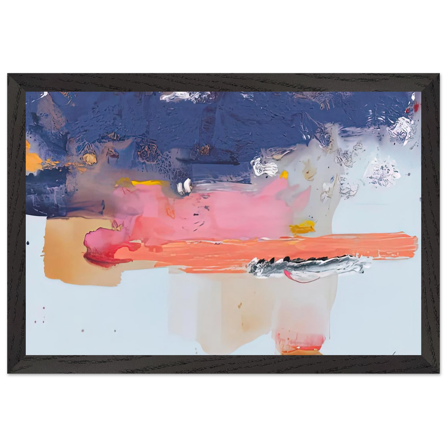 Helen Frankenthaler - Western Roadmap, 1991- Wall Art - 60x80 cm / 24x32 inches - Premium Wooden Framed Poster With Fine Art Paper - Black frame