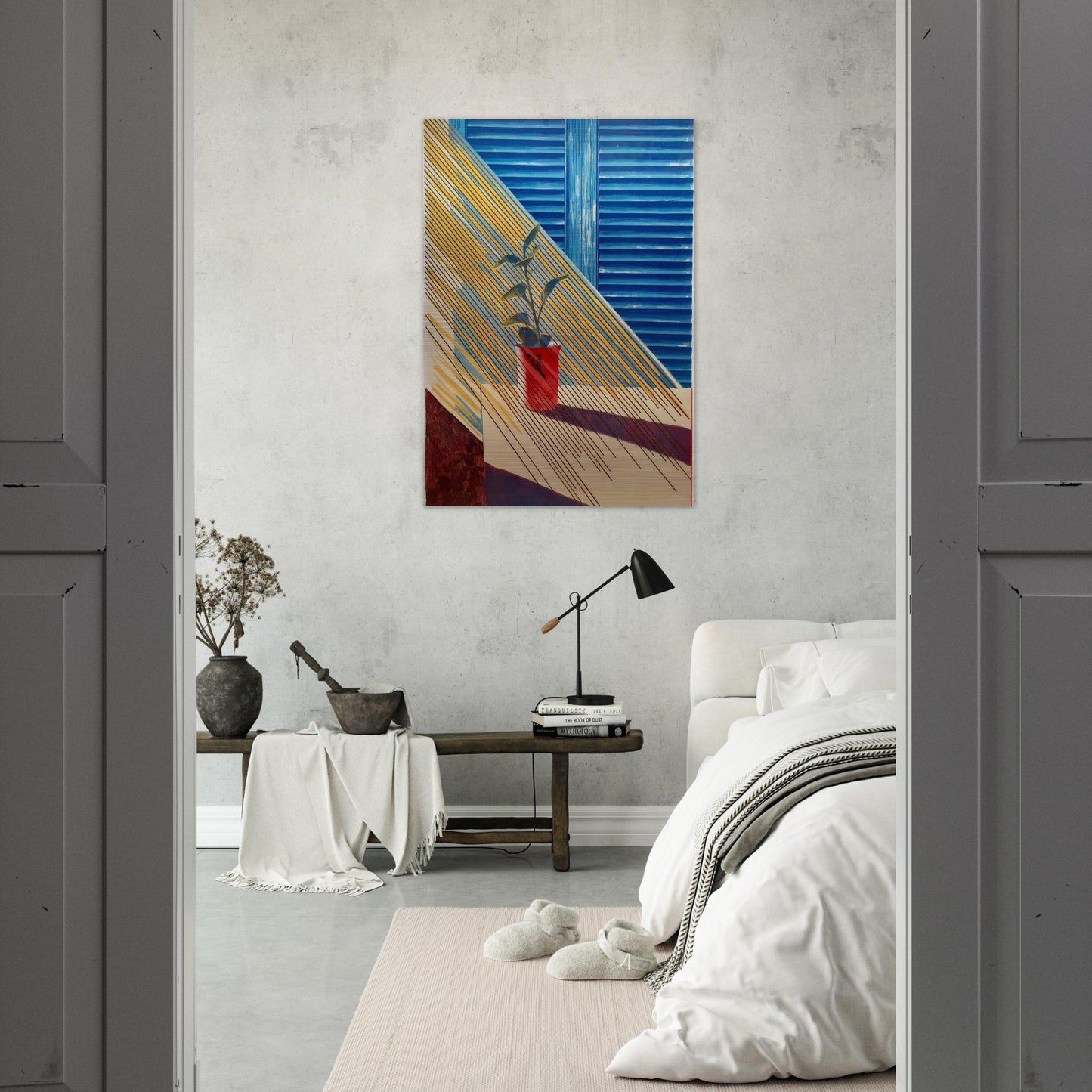 David Hockney - David Hockney Brushed Aluminum Print - 70x100 cm / 28x40 inches | David Hockney Aluminum Print | David Hockney Prints