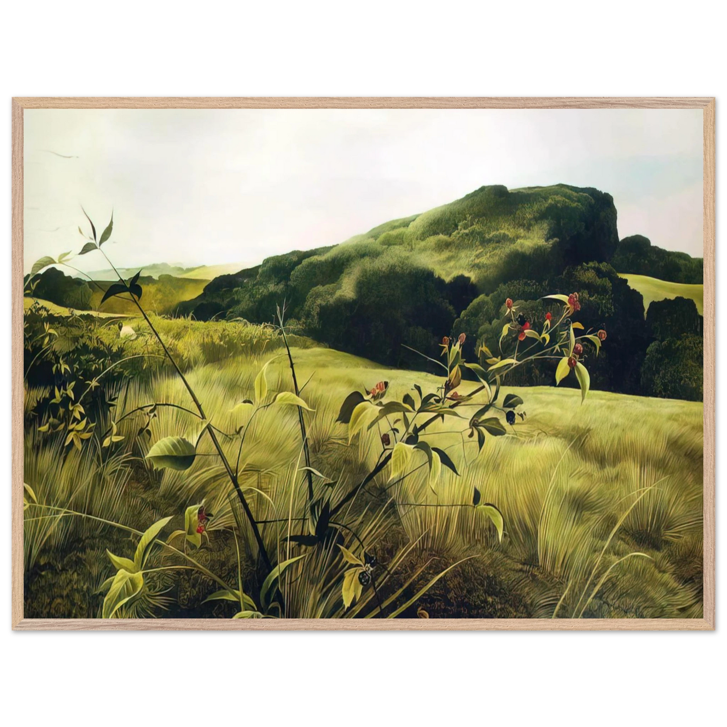 Andrew Wyeth - BLACKBERRY PICKER Wall Art - 60x80 cm / 24x32 inches - Fine Art Poster - -