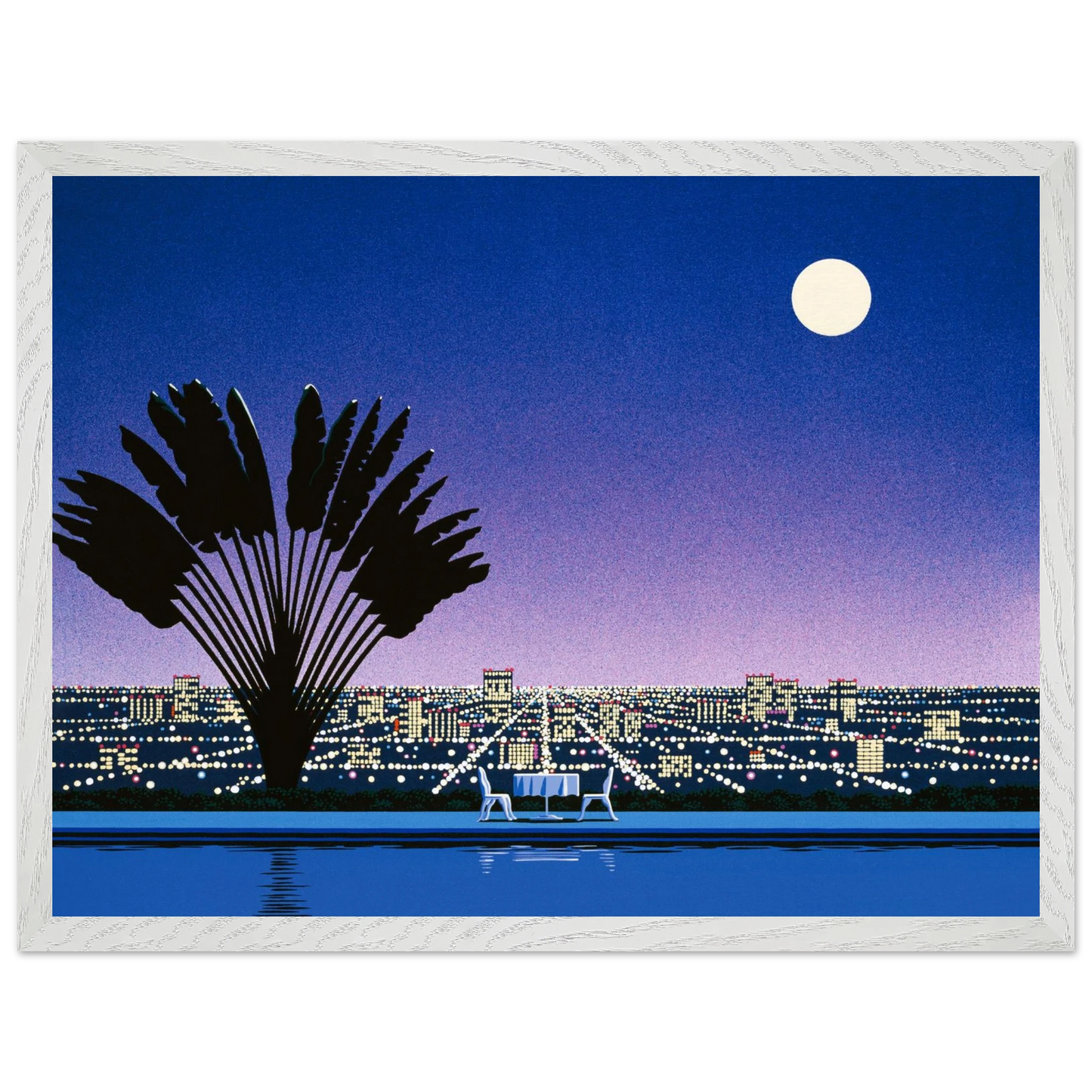 Hiroshi Nagai - Onra - Nobody Has To Know Wall Art - 60x80 cm / 24x32 inches - Premium Wooden Framed Poster With Fine Art Paper - White frame
