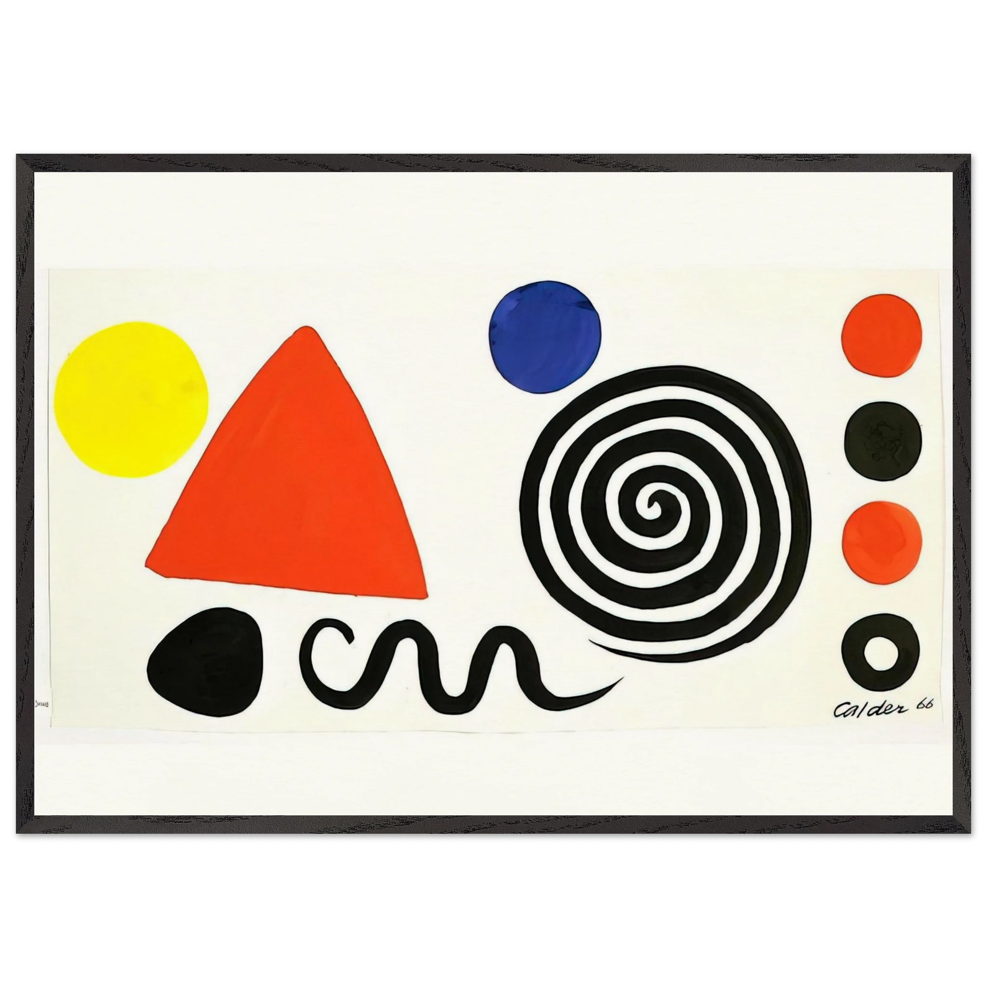 ABSTRACTION 1966 - Alexander Calder Framed Art Print – Black Wooden Frame - Default Title - -Framed Art Print