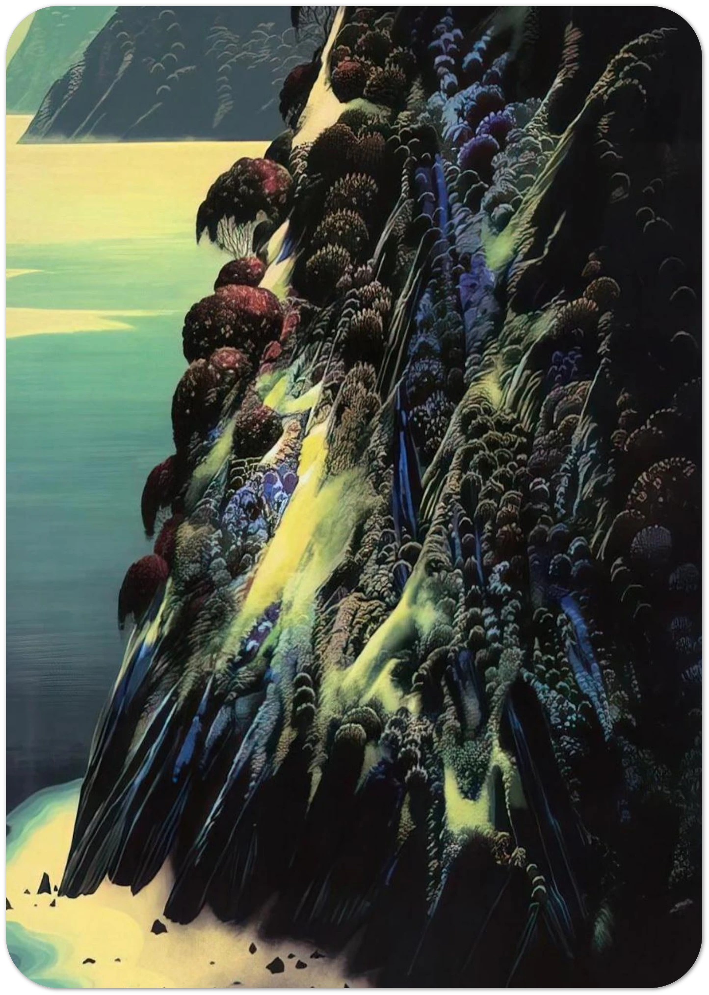 Big Sur Poem By Eyvind Earle Pack of 10 Post Cards | Eyvind Earle Post Cards | A6 (10.5 x 14.8 cm) - 4.1 x 5.8 inches
