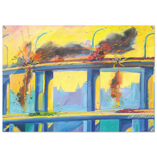 Sunset Crash - 1982 - Carlos Almaraz Acrylic Print - 70x100 cm / 28x40″ inches | Carlos Almaraz Wall Art | Carlos Almaraz Prints