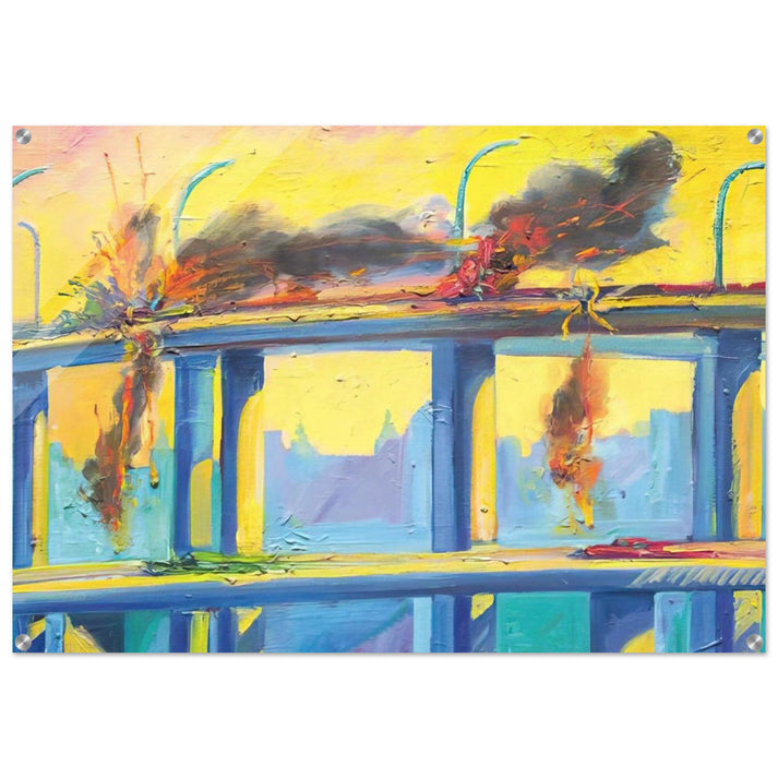 Sunset Crash - 1982 - Carlos Almaraz Acrylic Print - 70x100 cm / 28x40″ inches | Carlos Almaraz Wall Art | Carlos Almaraz Prints