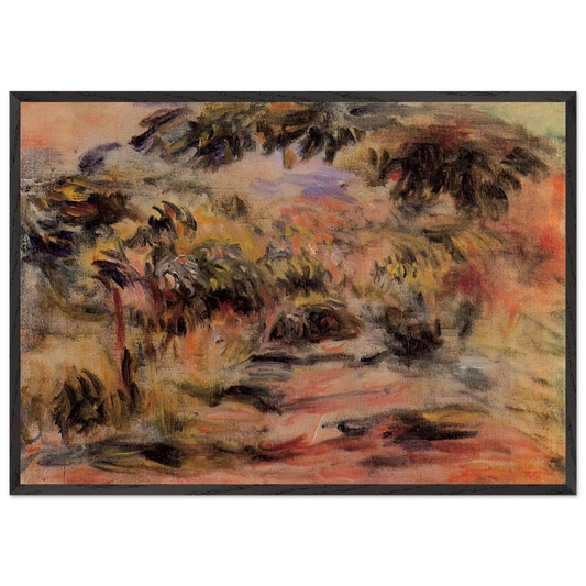 The Footpath - Pierre-Auguste Renoir 70x100 cm / 28x40 inches Framed Art Print – Black Wooden Frame
