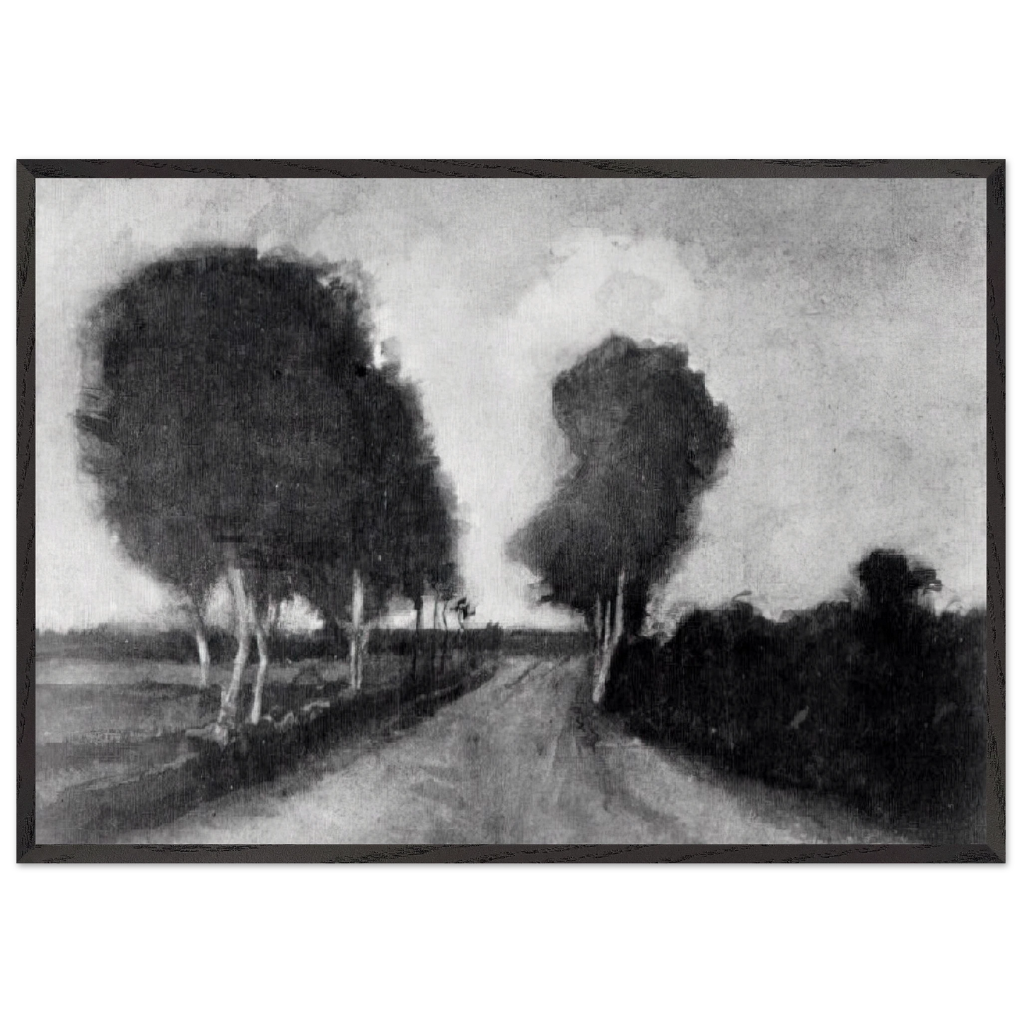 Country Lane with Trees - Vincent van Gogh Framed Art Print – Black Wooden Frame - Default Title - -Framed Art Print