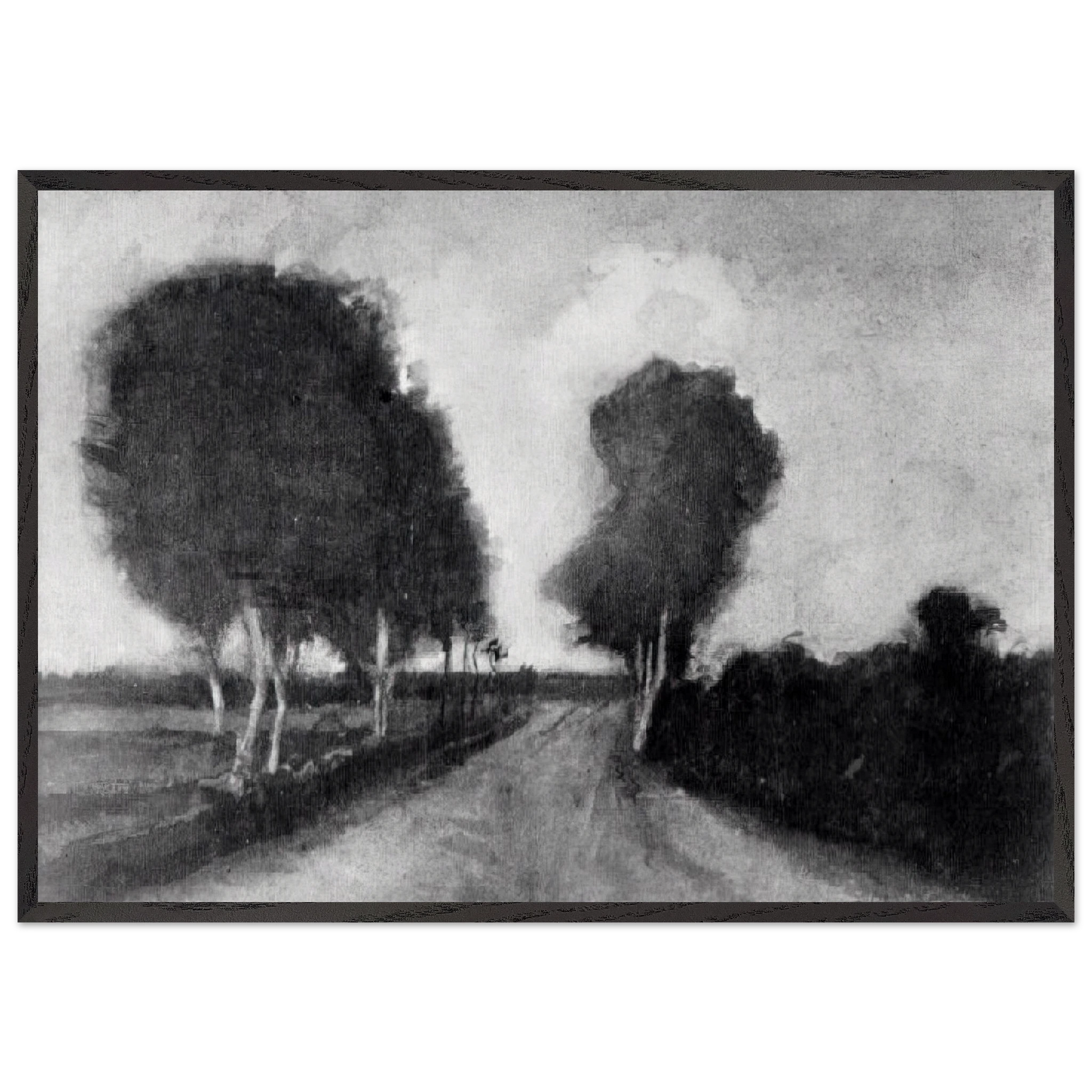 Country Lane with Trees - Vincent van Gogh Framed Art Print – Black Wooden Frame - Default Title - -Framed Art Print