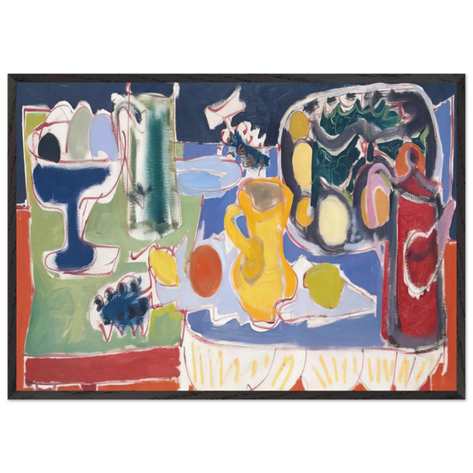 The Long Table with Fruit - 1949 - Patrick Heron Framed Art Print – Black Wooden Frame - Default Title - -Framed Art Print