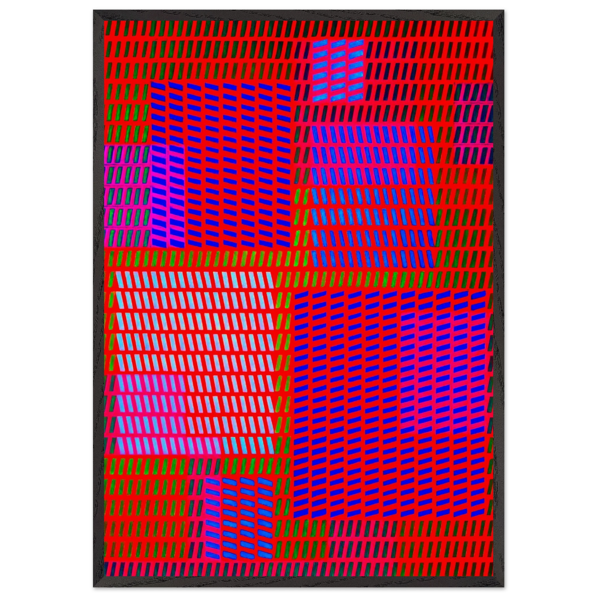 Keiho C1 - 1963 - Victor Vasarely Framed Art Print – Black Wooden Frame - Default Title - -Framed Art Print