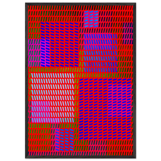 Keiho C1 - 1963 - Victor Vasarely Framed Art Print – Black Wooden Frame - Default Title - -Framed Art Print