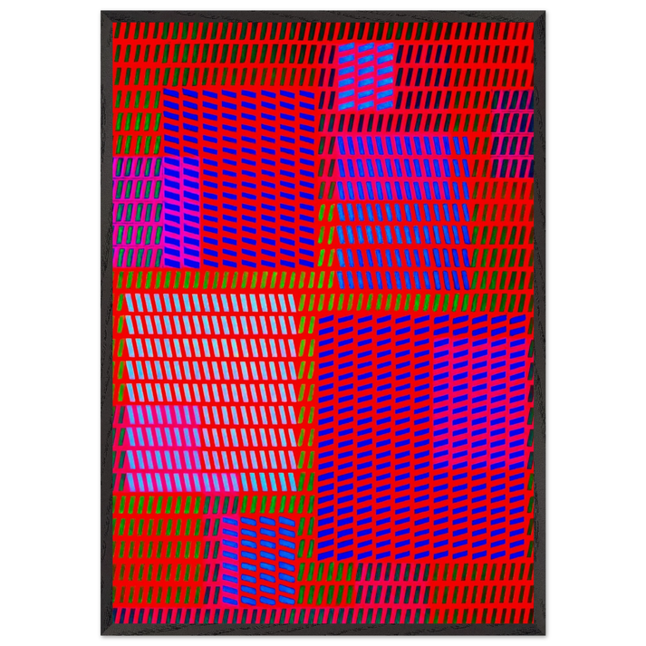 Keiho C1 - 1963 - Victor Vasarely 70x100 cm / 28x40 inches Framed Art Print – Black Wooden Frame