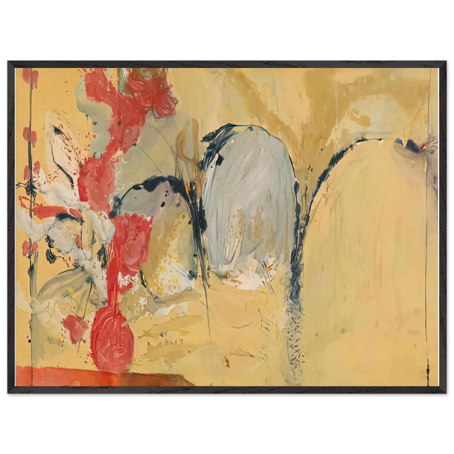 Helen Frankenthaler - Large Abstract Still Life, 1951- Wall Art - 30x40 cm / 12x16 inches - Premium Wooden Framed Poster With Fine Art Paper - White frame