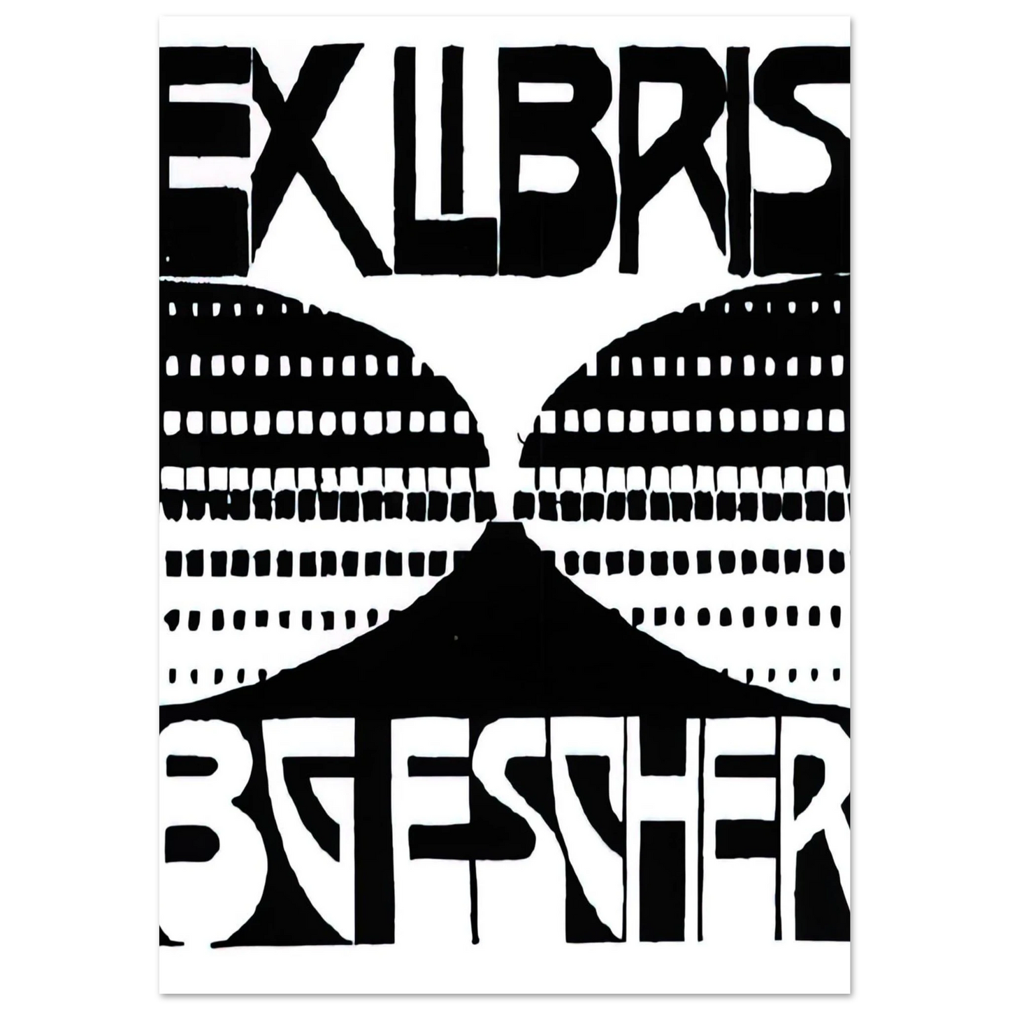 MC Escher - BOOKPLATE B G ESCHER BEER Wall Art - 30x40 cm / 12x16 inches - Fine Art Poster - -
