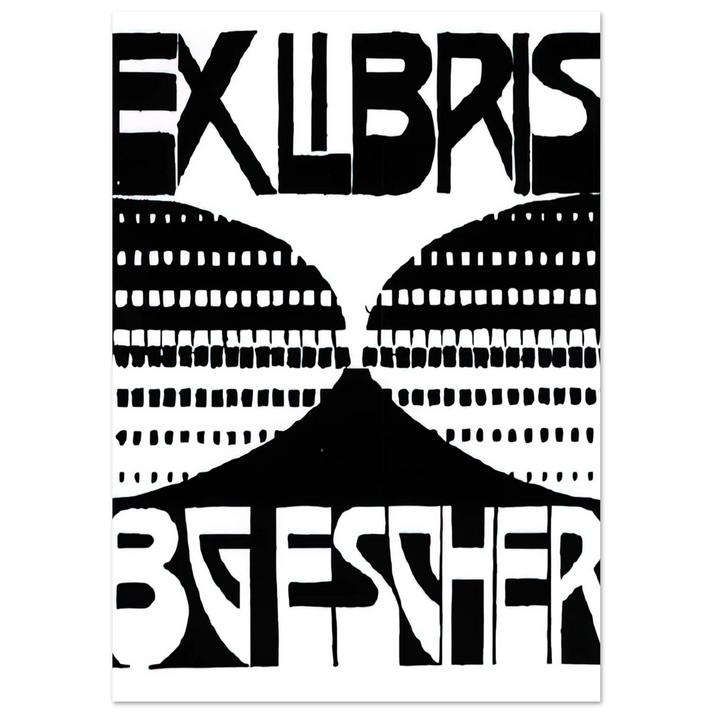 MC Escher - BOOKPLATE B G ESCHER BEER Wall Art - 30x40 cm / 12x16 inches - Fine Art Poster - -