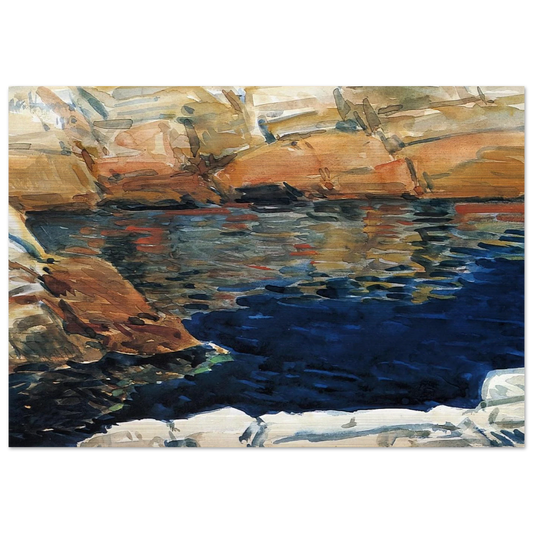 Looking into Beryl Pool - Childe Hassam Brushed Aluminum Print - 70x100 cm / 28x40 inches | Childe Hassam Aluminum Print | Childe Hassam Prints