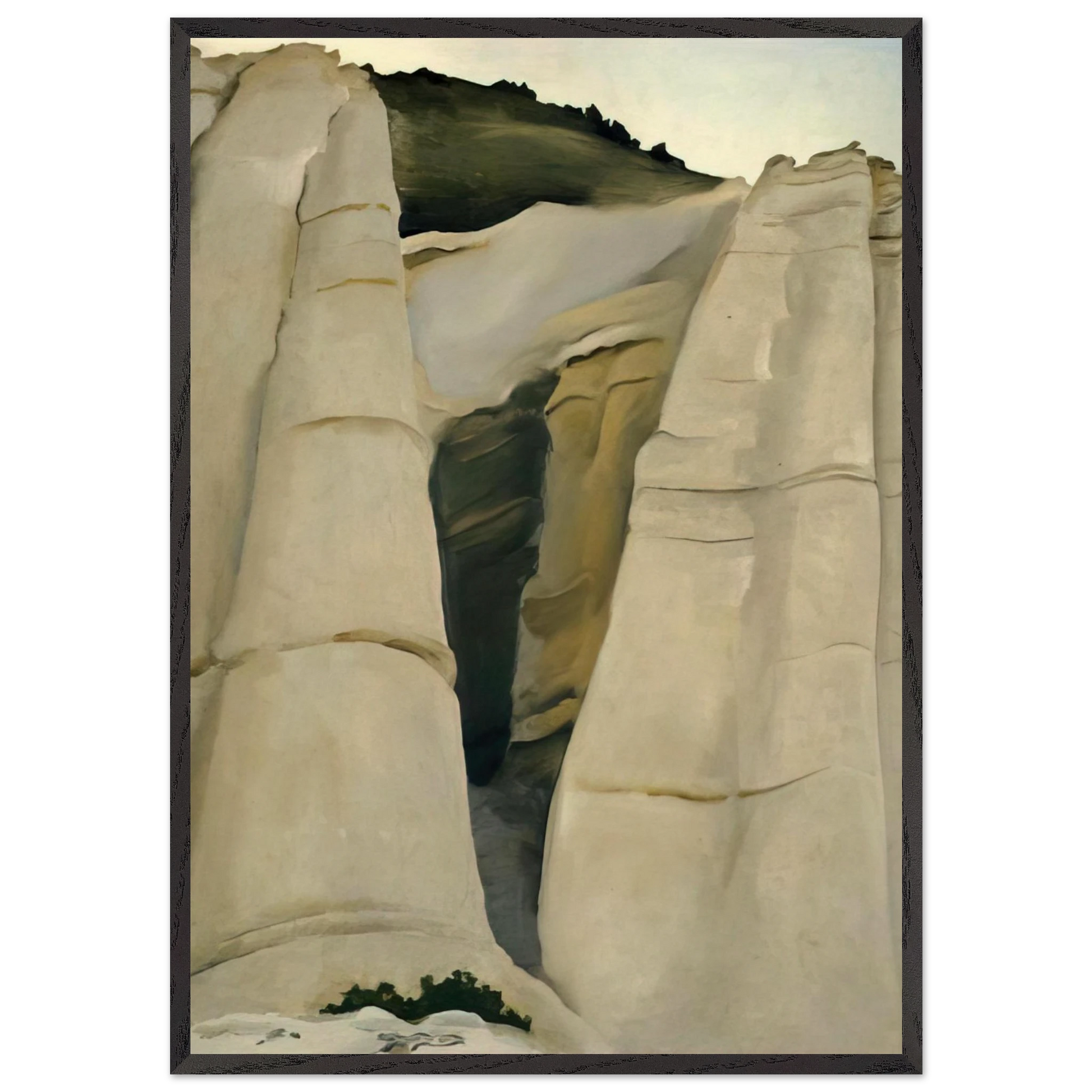 From the White Place - Georgia OKeeffe 70x100 cm / 28x40 inches Framed Art Print – Black Wooden Frame