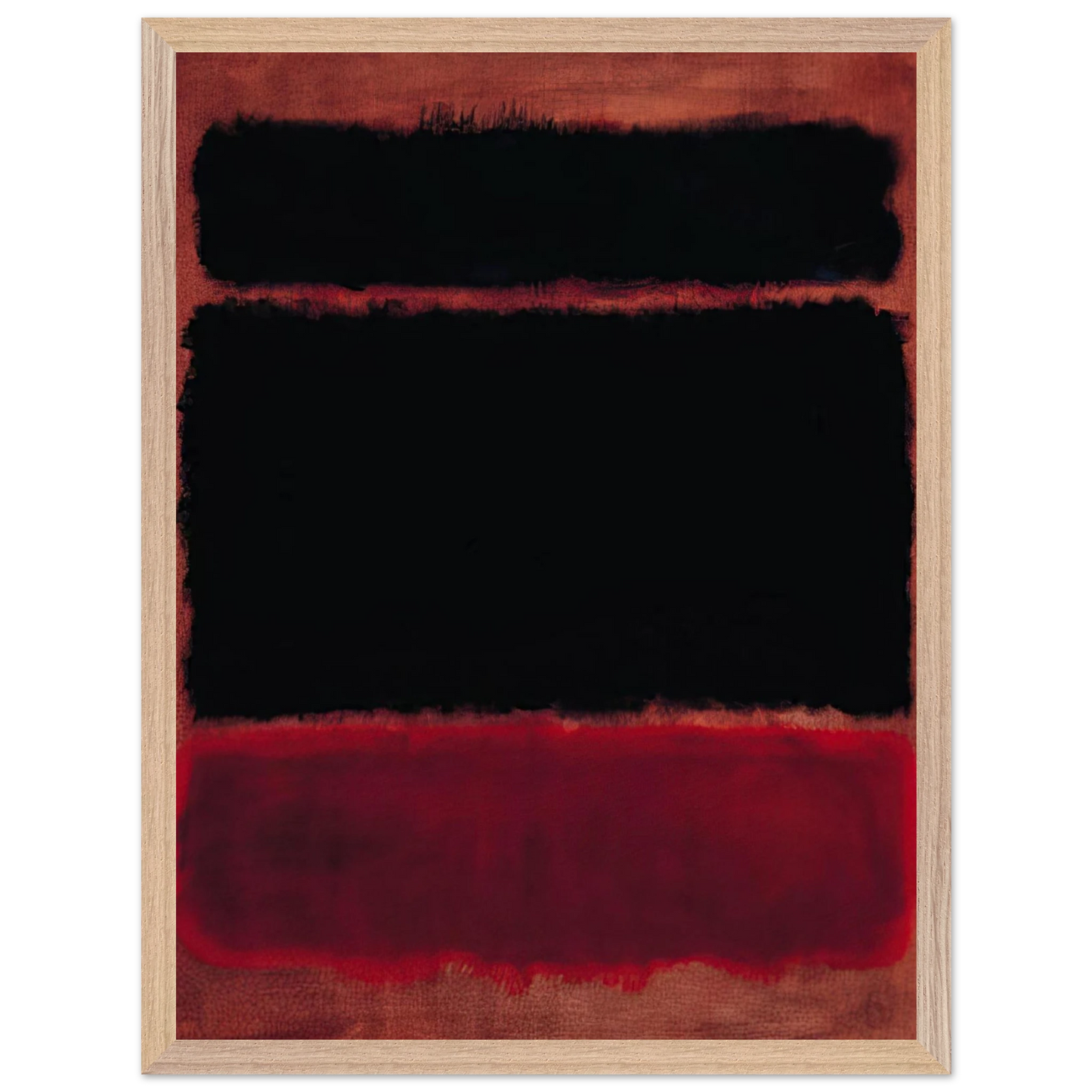Mark Rothko - Black in Deep Red - 1957 Wall Art - 60x80 cm / 24x32 inches - Premium Wooden Framed Poster With Fine Art Paper - Black frame