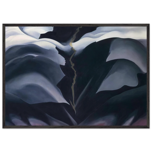Black Place II - Georgia OKeeffe 70x100 cm / 28x40 inches Framed Art Print – Black Wooden Frame