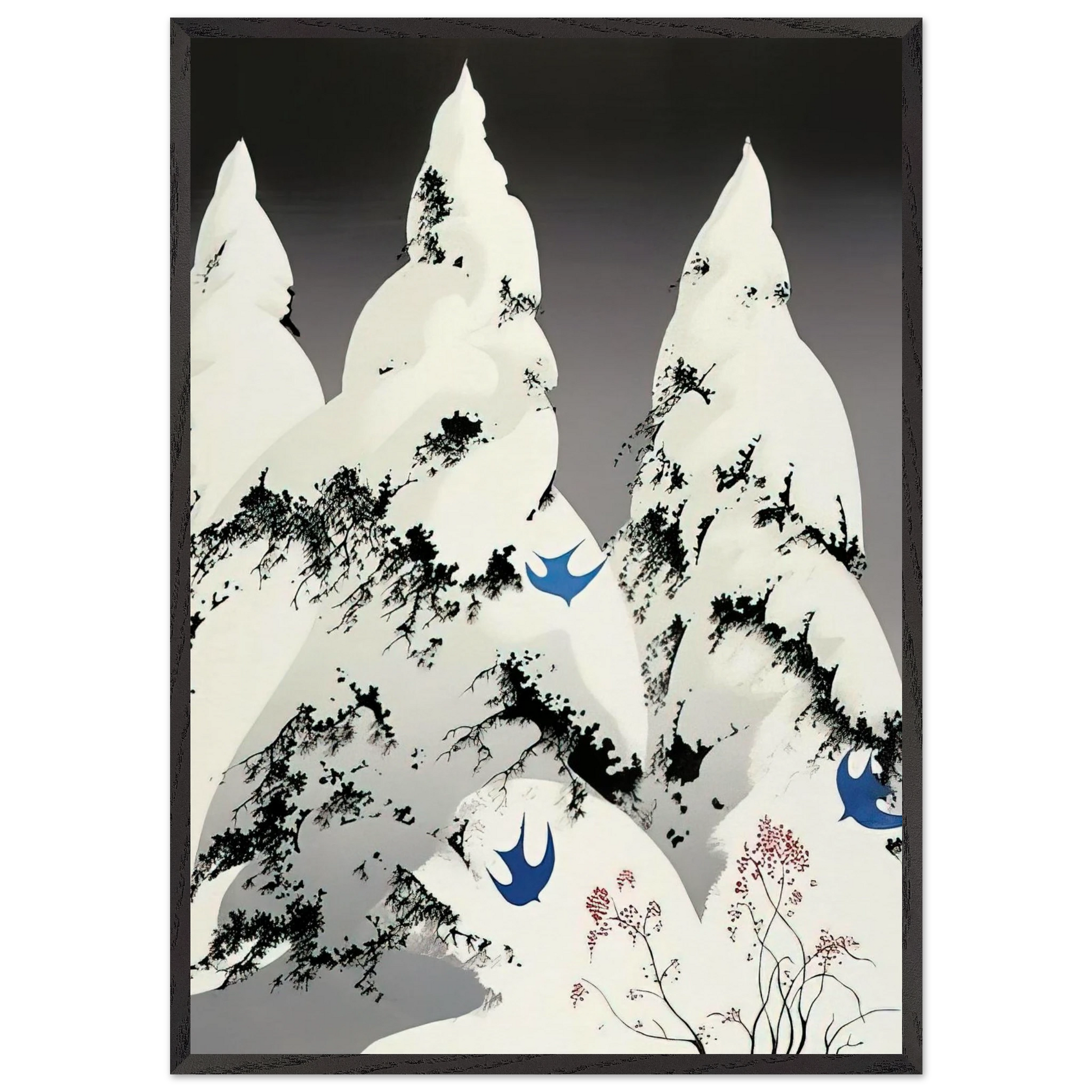 Winter Pine - Eyvind Earle Framed Art Print – Black Wooden Frame - Default Title - -Framed Art Print