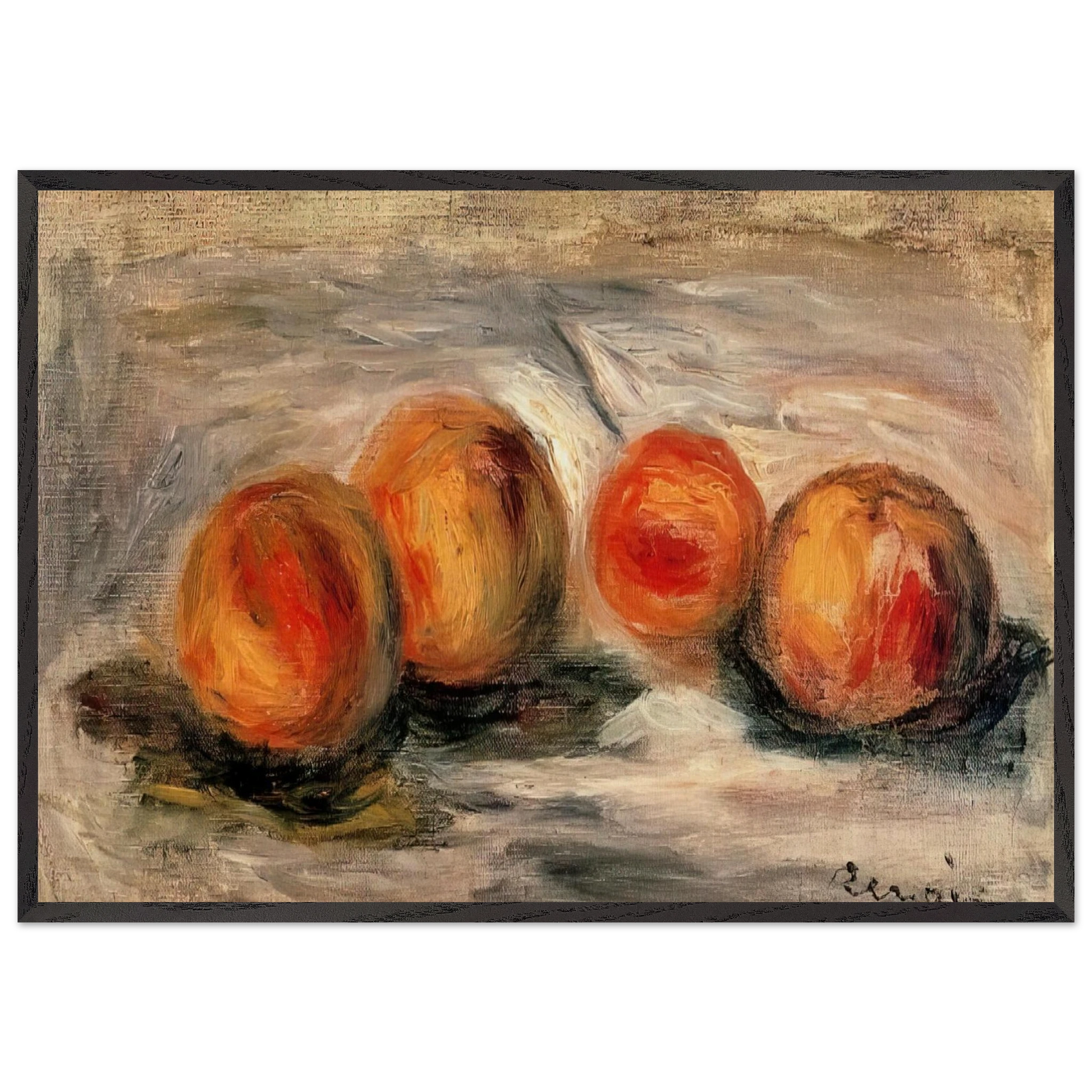 Peaches N2 - Pierre-Auguste Renoir 70x100 cm / 28x40 inches Framed Art Print – Black Wooden Frame