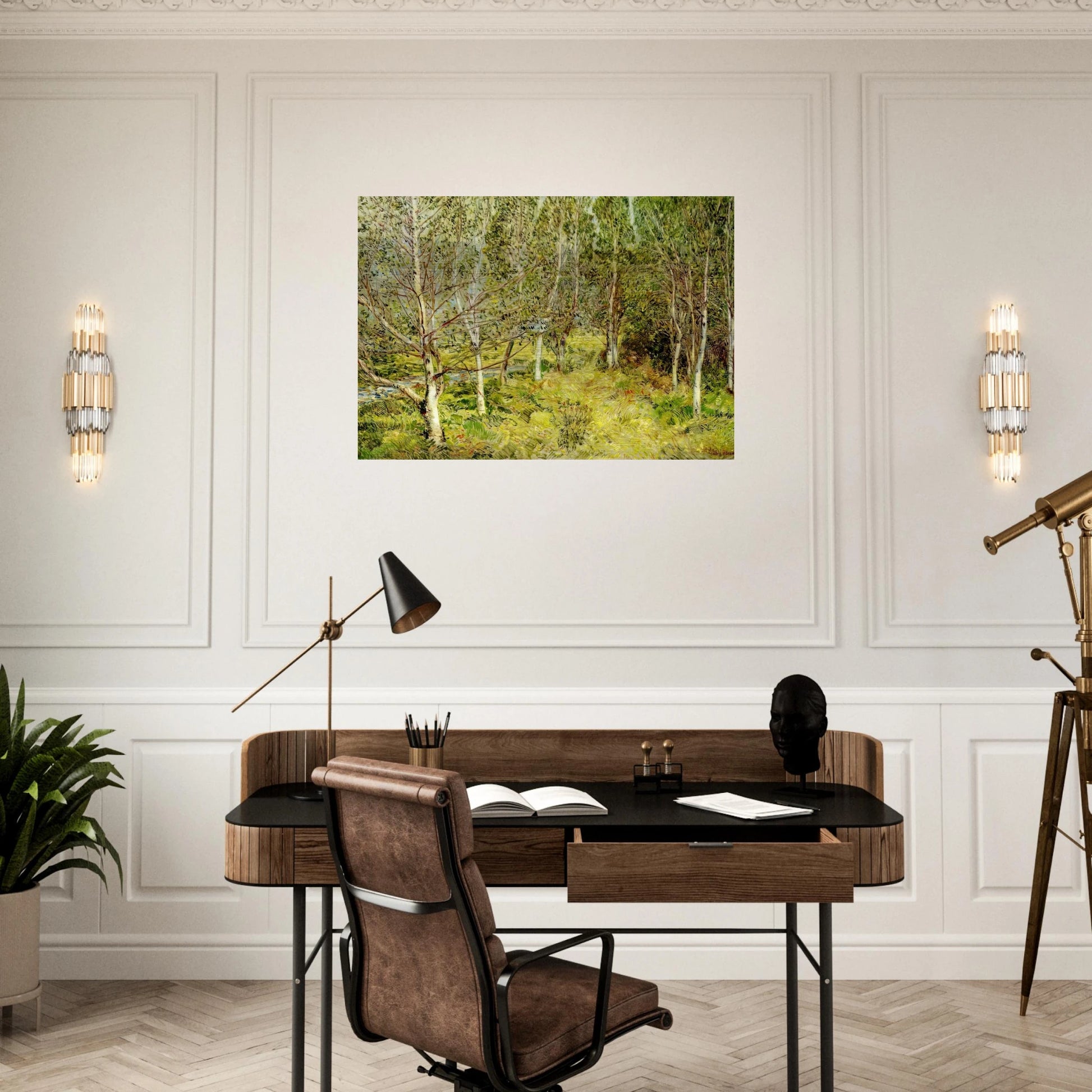 Spring Woods - Childe Hassam Brushed Aluminum Print - 70x100 cm / 28x40 inches | Childe Hassam Aluminum Print | Childe Hassam Prints