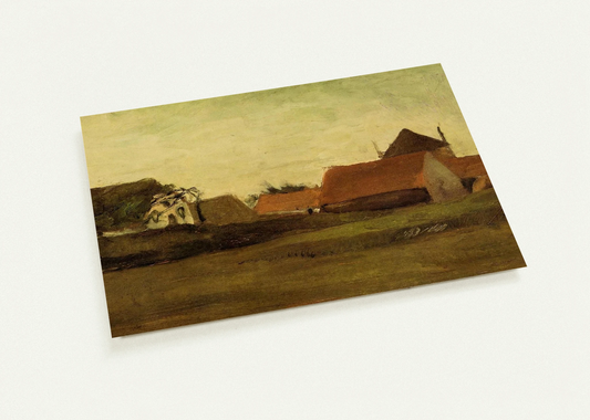 Farmhouses in Loosduinen near The Hague at Twilight By Vincent van Gogh Pack of 10 Post Cards | Vincent van Gogh Post Cards | A6 (10.5 x 14.8 cm) - 4.1 x 5.8 inches