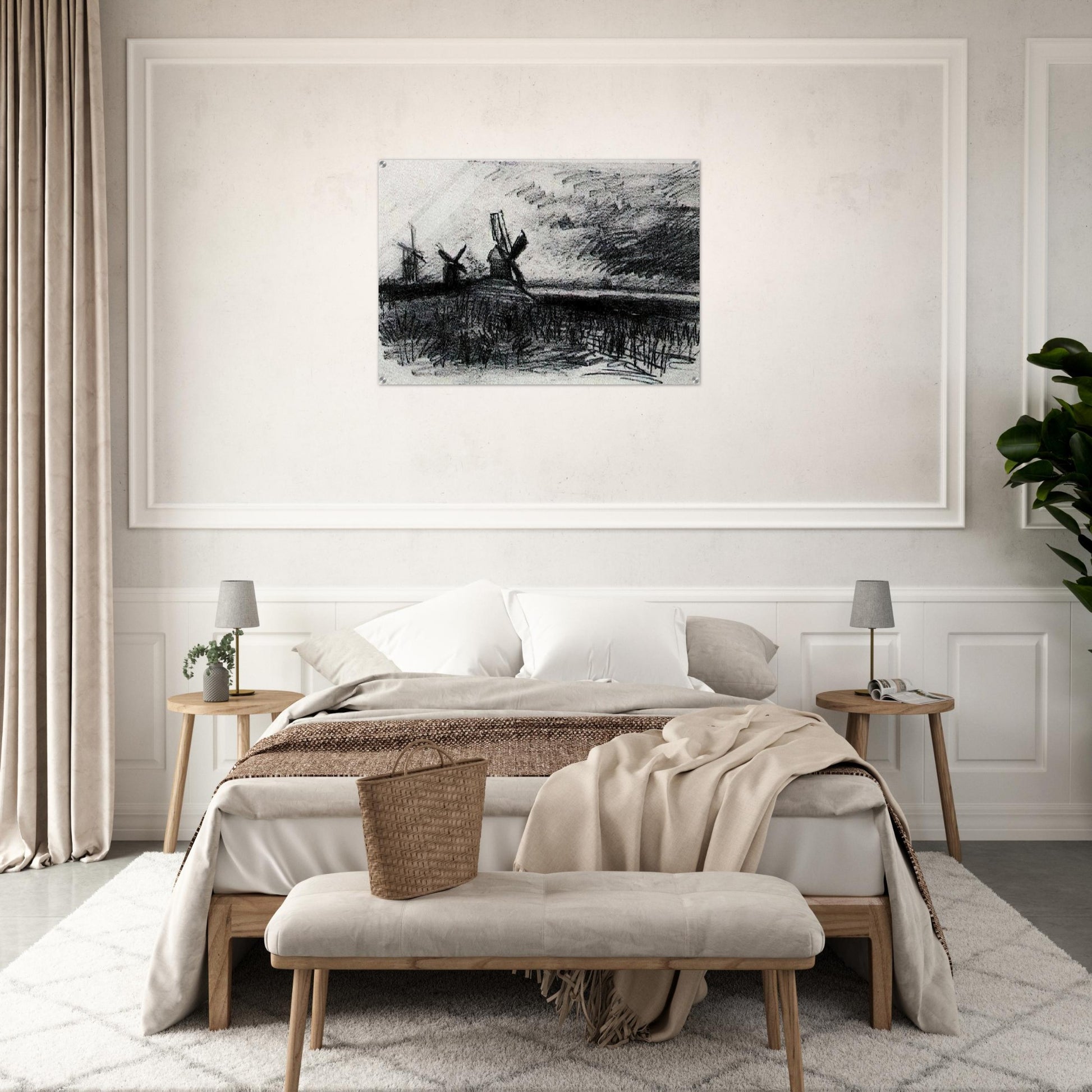 Windmills at Montmartre - Vincent van Gogh Acrylic Print - 70x100 cm / 28x40″ inches