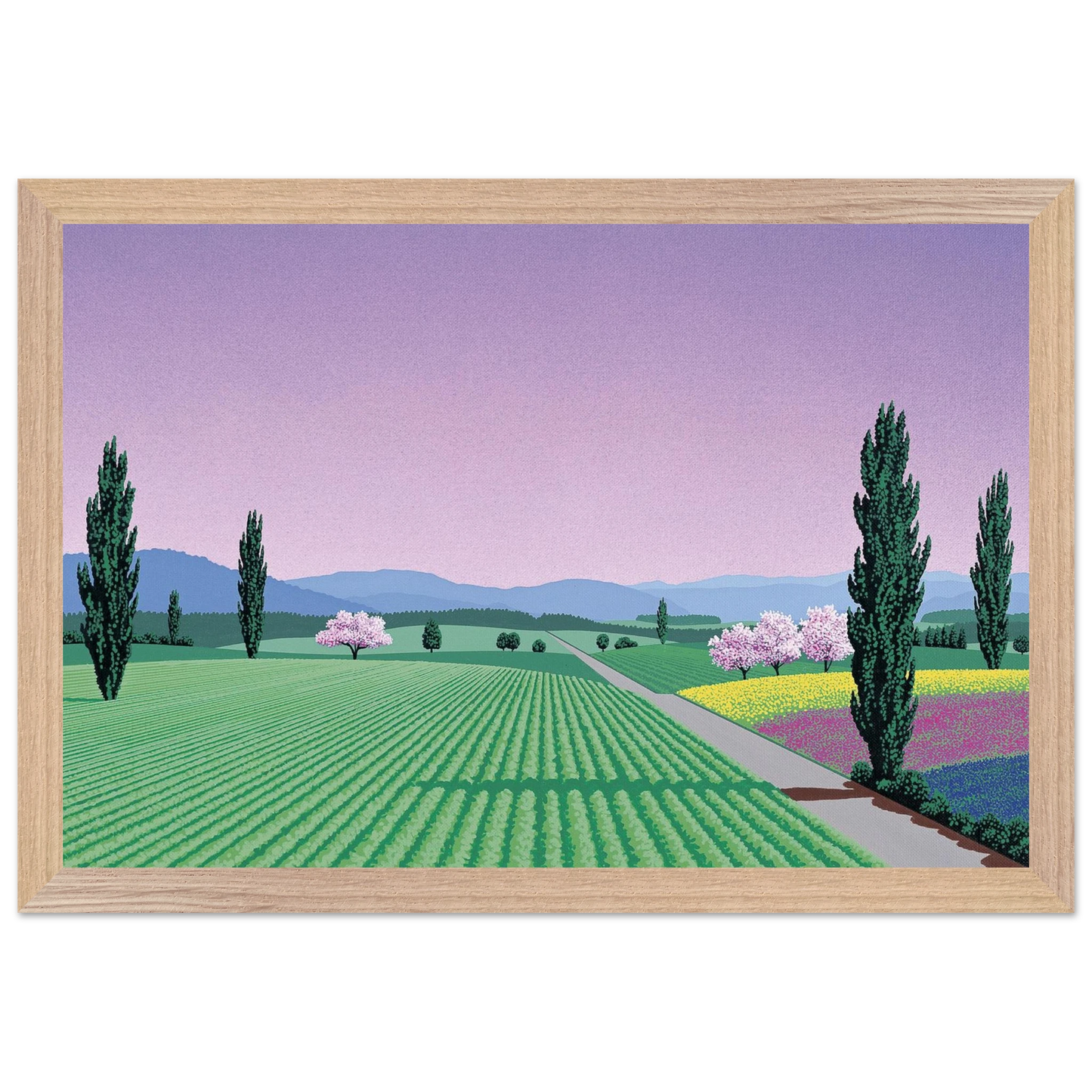 Hiroshi Nagai - Farmlands Wall Art - 30x40 cm / 12x16 inches - Fine Art Poster - -