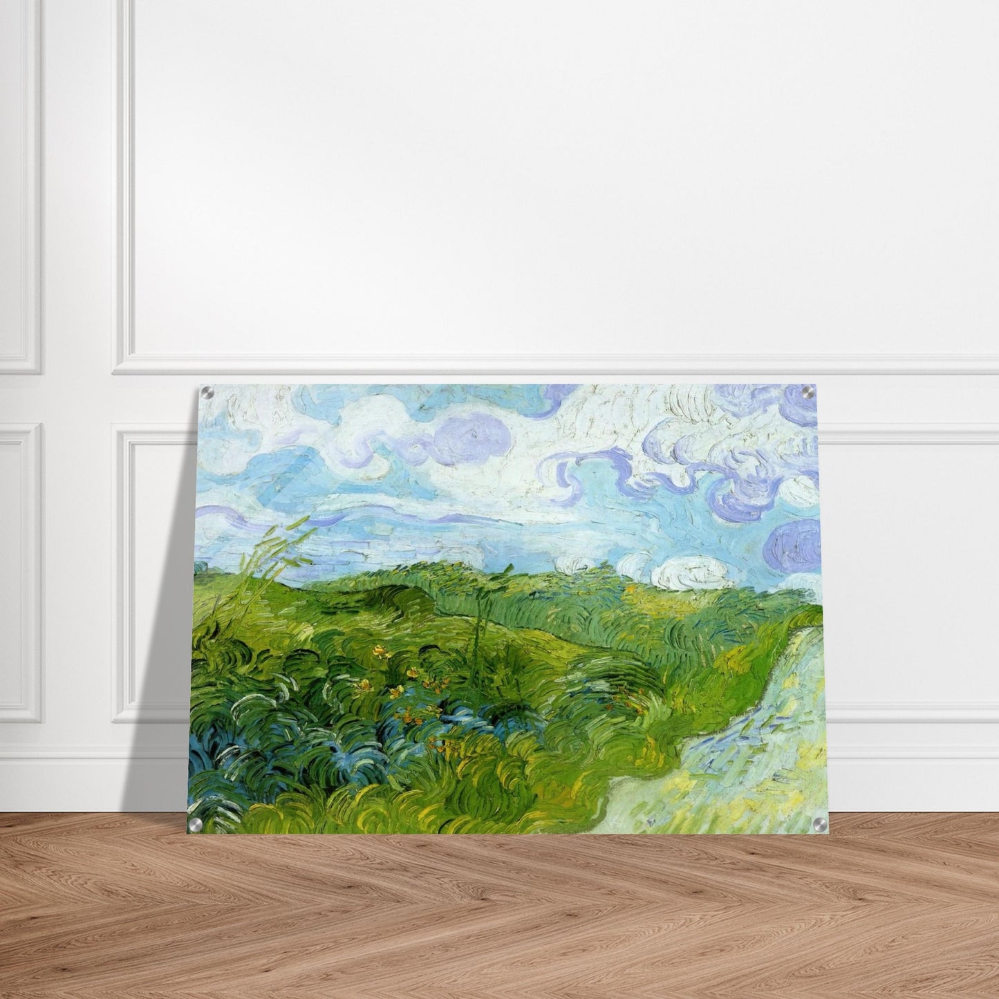 Green Wheat Fields - Vincent van Gogh Acrylic Print - 70x100 cm / 28x40″ inches