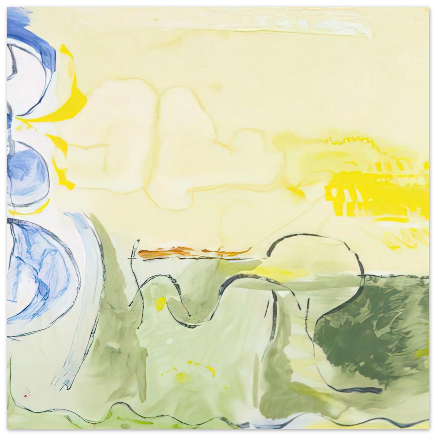 Helen Frankenthaler - Flotilla - 2006 Wall art - 40x60 cm / 16x24 inches - Premium Wooden Framed Poster With Fine Art Paper - White frame