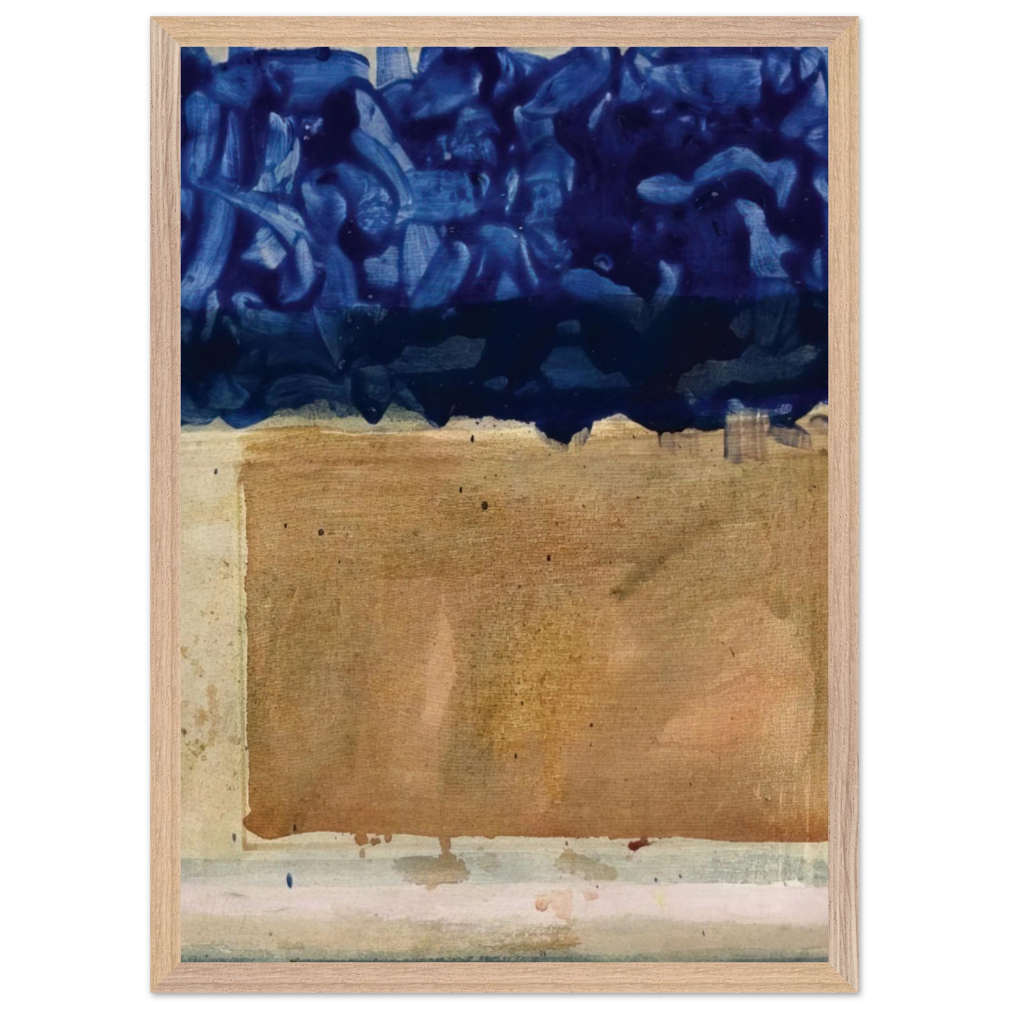 Helen Frankenthaler - Shoreline - 1952 Wall art - 70x100 cm / 28x40 inches - Premium Wooden Framed Poster With Fine Art Paper - White frame