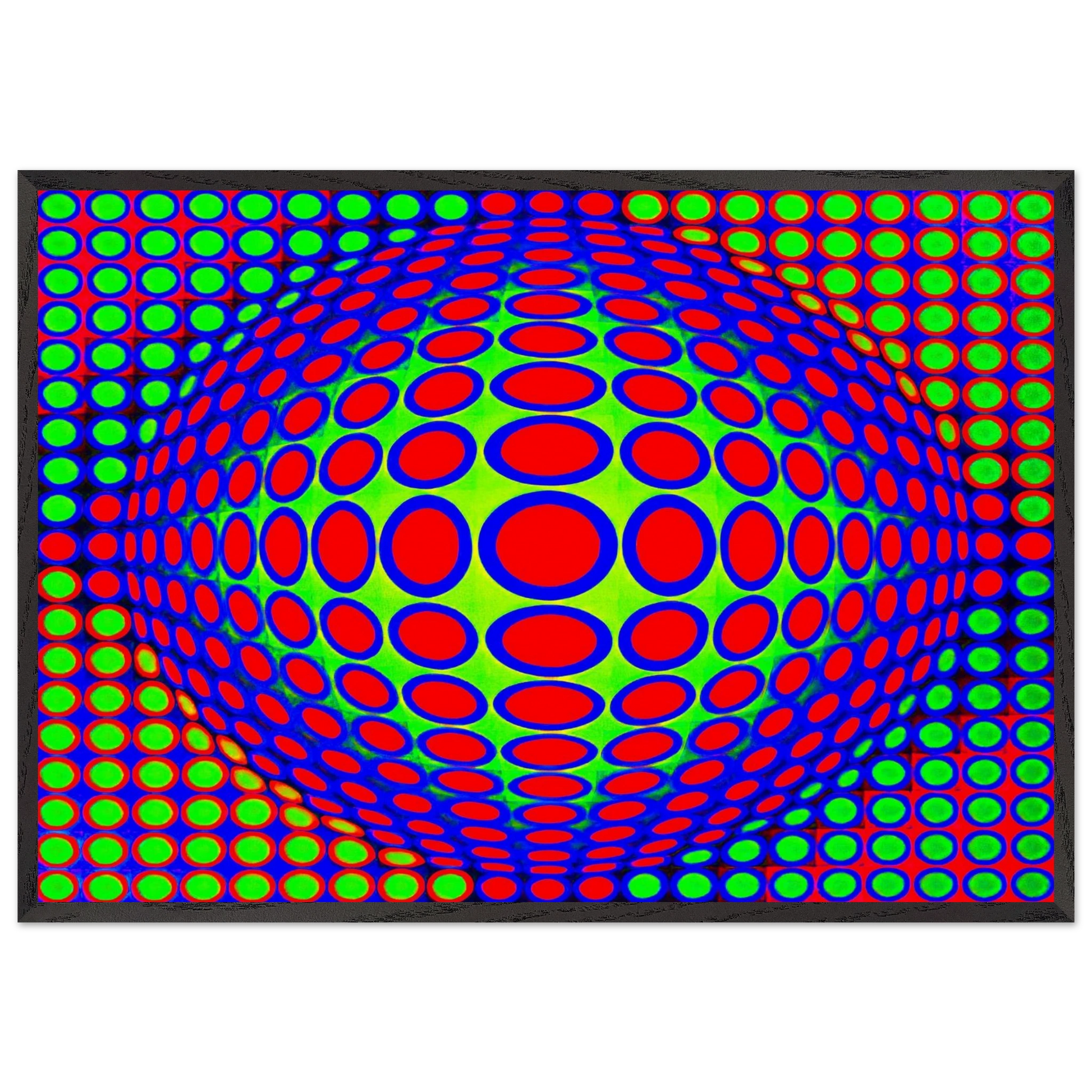 Vega 200 - 1968 - Victor Vasarely Framed Art Print – Black Wooden Frame - Default Title - -Framed Art Print