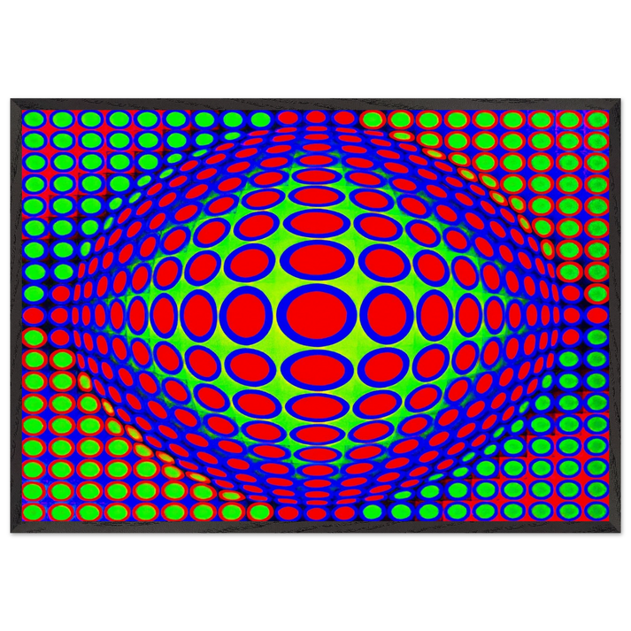 Vega 200 - 1968 - Victor Vasarely 70x100 cm / 28x40 inches Framed Art Print – Black Wooden Frame
