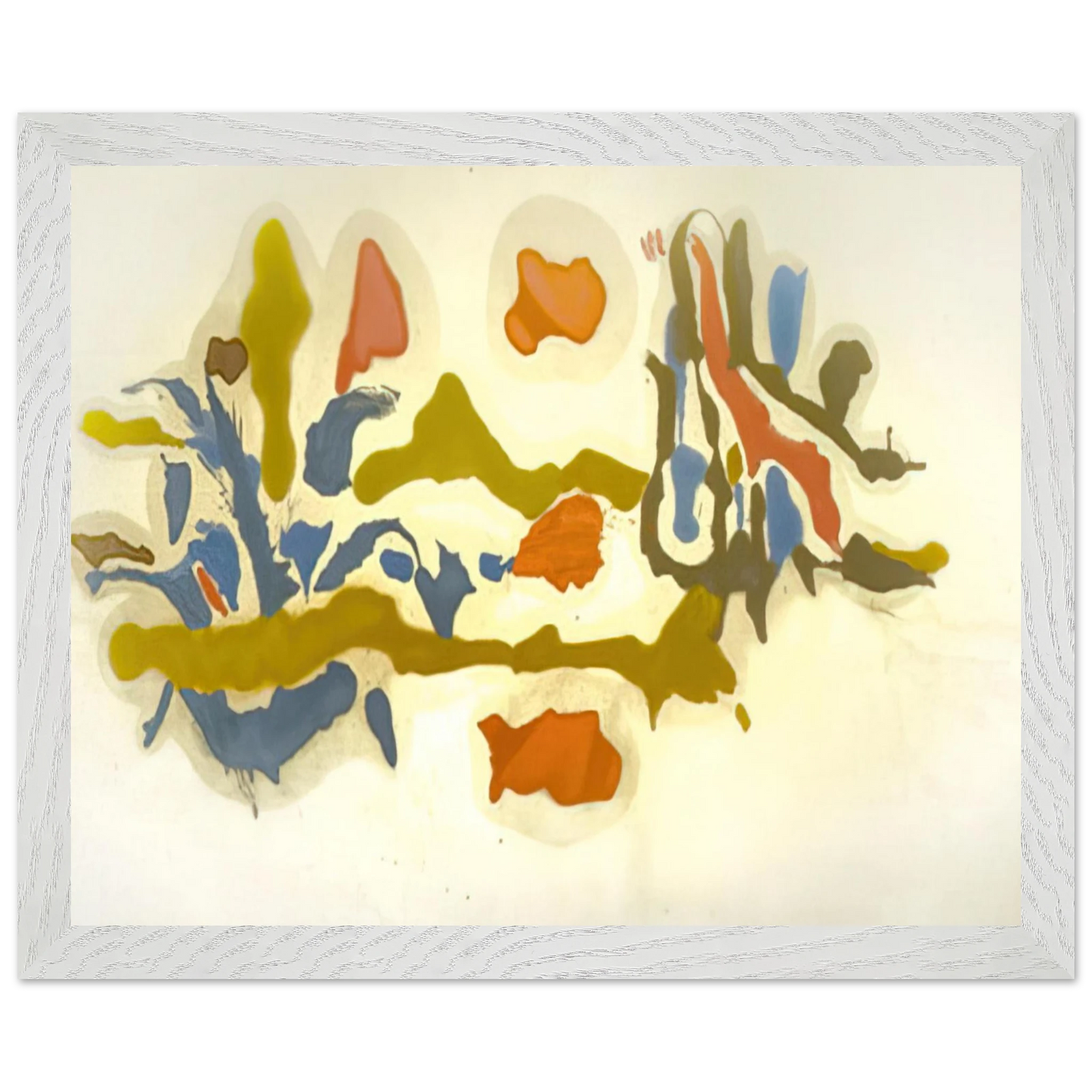 Helen Frankenthaler - Seascape with Dunes - 1962 Wall art - 70x100 cm / 28x40 inches - Premium Wooden Framed Poster With Fine Art Paper - Black frame