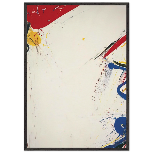 When White - Sam Francis 70x100 cm / 28x40 inches Framed Art Print – Black Wooden Frame