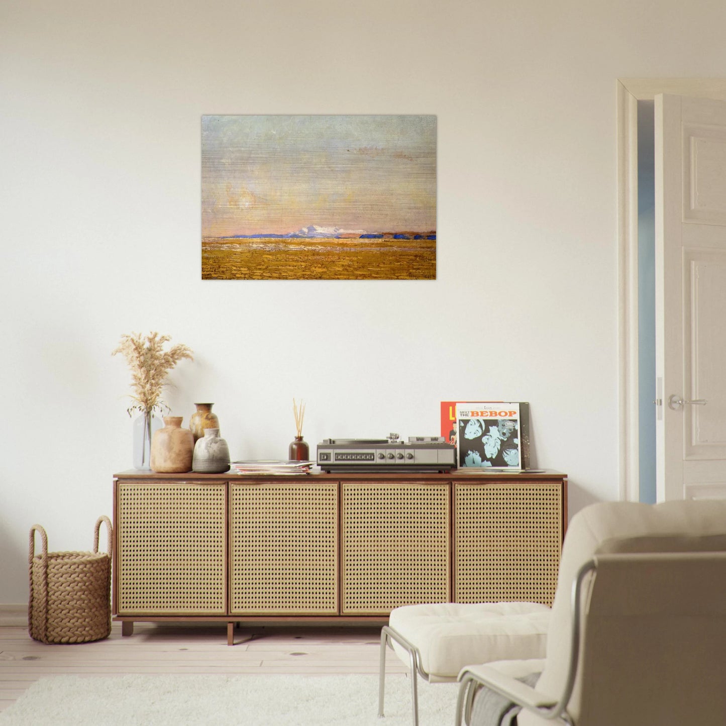 Moonrise at Sunset, Harney Desert - Childe Hassam Brushed Aluminum Print - 70x100 cm / 28x40 inches | Childe Hassam Aluminum Print | Childe Hassam Prints