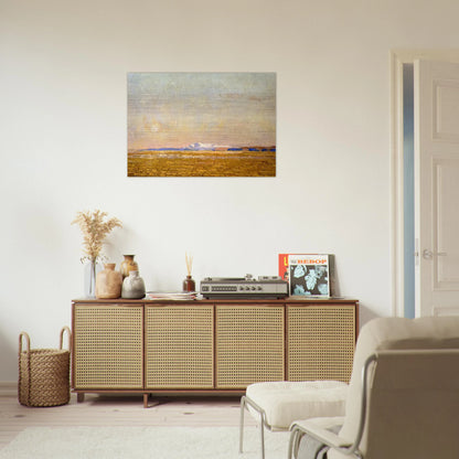 Moonrise at Sunset, Harney Desert - Childe Hassam Brushed Aluminum Print - 70x100 cm / 28x40 inches | Childe Hassam Aluminum Print | Childe Hassam Prints