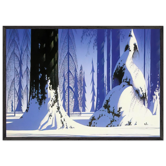 Winter N1 - Eyvind Earle Framed Art Print – Black Wooden Frame - Default Title - -Framed Art Print