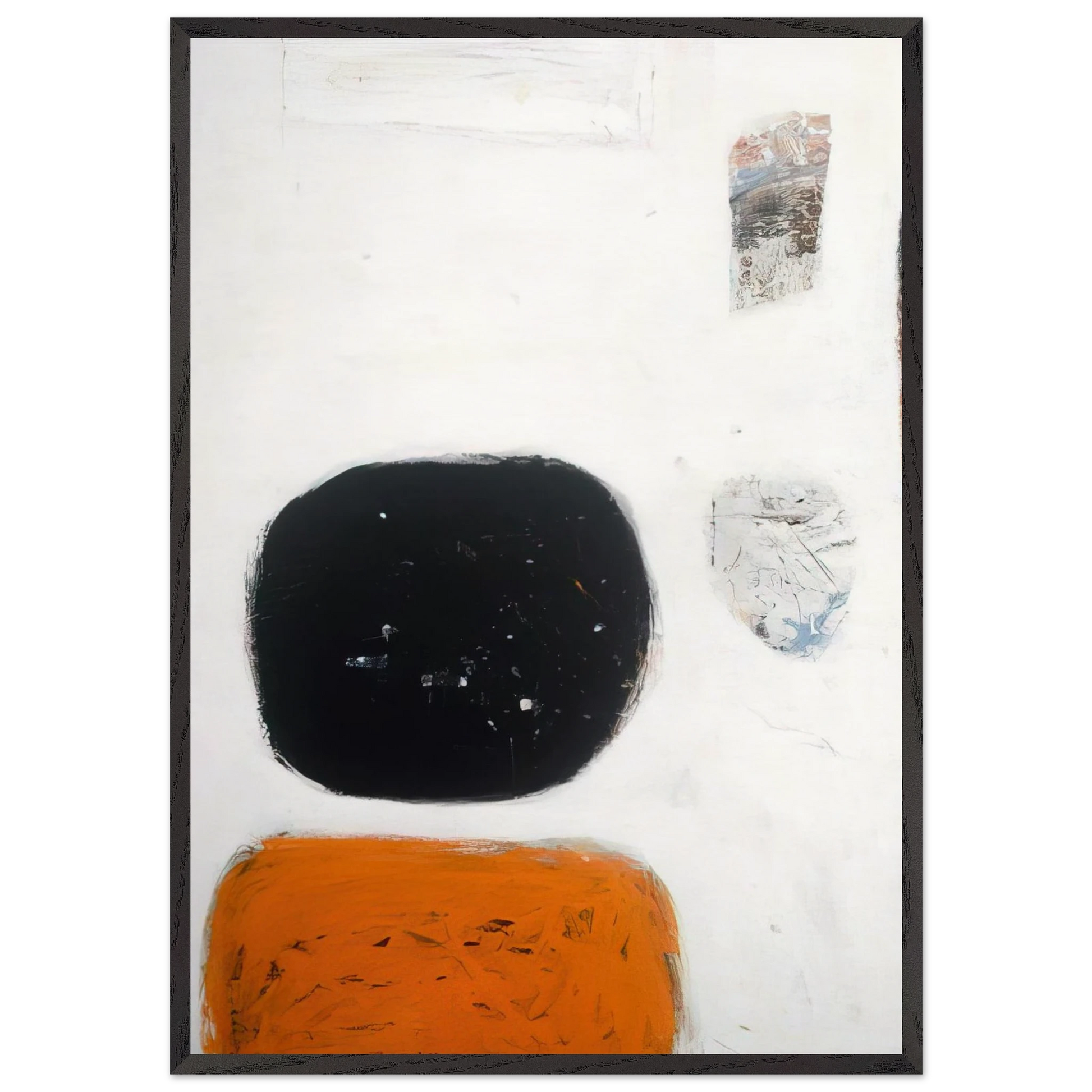 Orange Black and White - 1960 - William Scott Framed Art Print – Black Wooden Frame - Default Title - -Framed Art Print