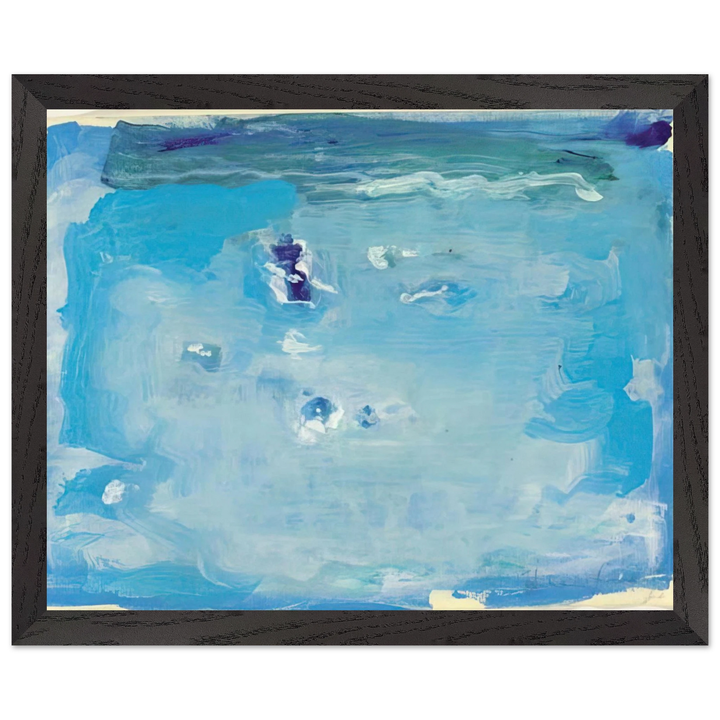 Helen Frankenthaler - Untitled - Color Field Painting, Lyrical Abstraction Wall art - 20x25 cm / 8x10 inches - Premium Wooden Framed Poster With Fine Art Paper - White frame