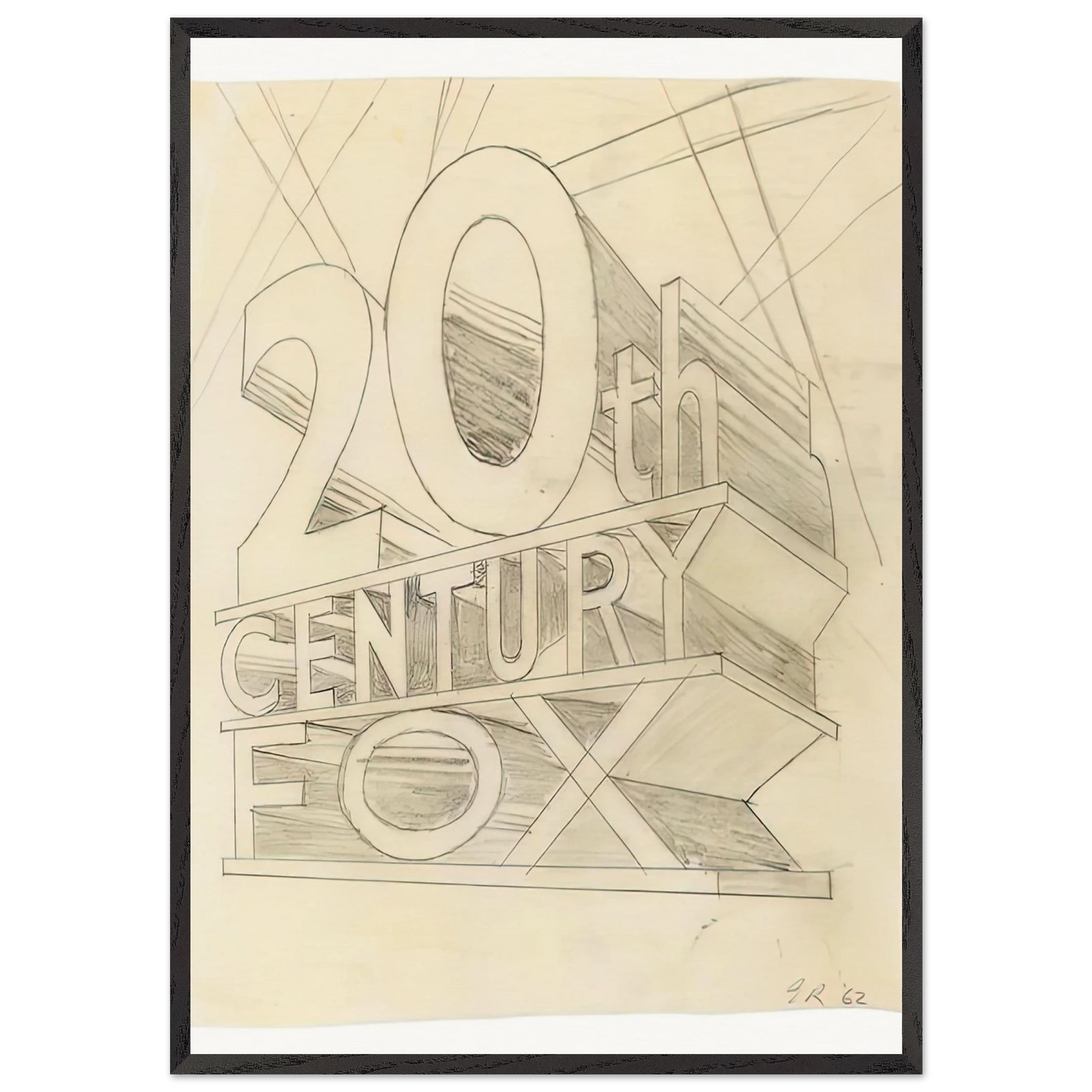 TRADEMARK STUDY 3 1962 - Edward Ruscha Framed Art Print – Black Wooden Frame - Default Title - -Framed Art Print