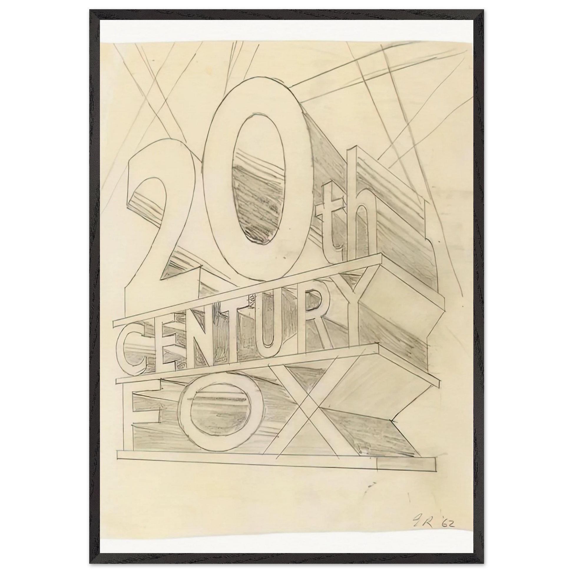 TRADEMARK STUDY 3 1962 - Edward Ruscha Framed Art Print – Black Wooden Frame - Default Title - -Framed Art Print