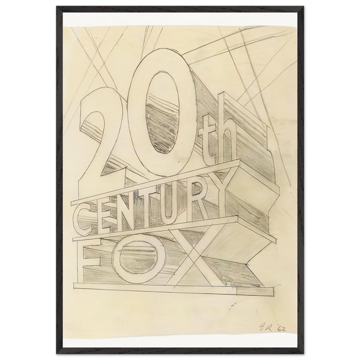 TRADEMARK STUDY 3 1962 - Edward Ruscha 70x100 cm / 28x40 inches Framed Art Print – Black Wooden Frame