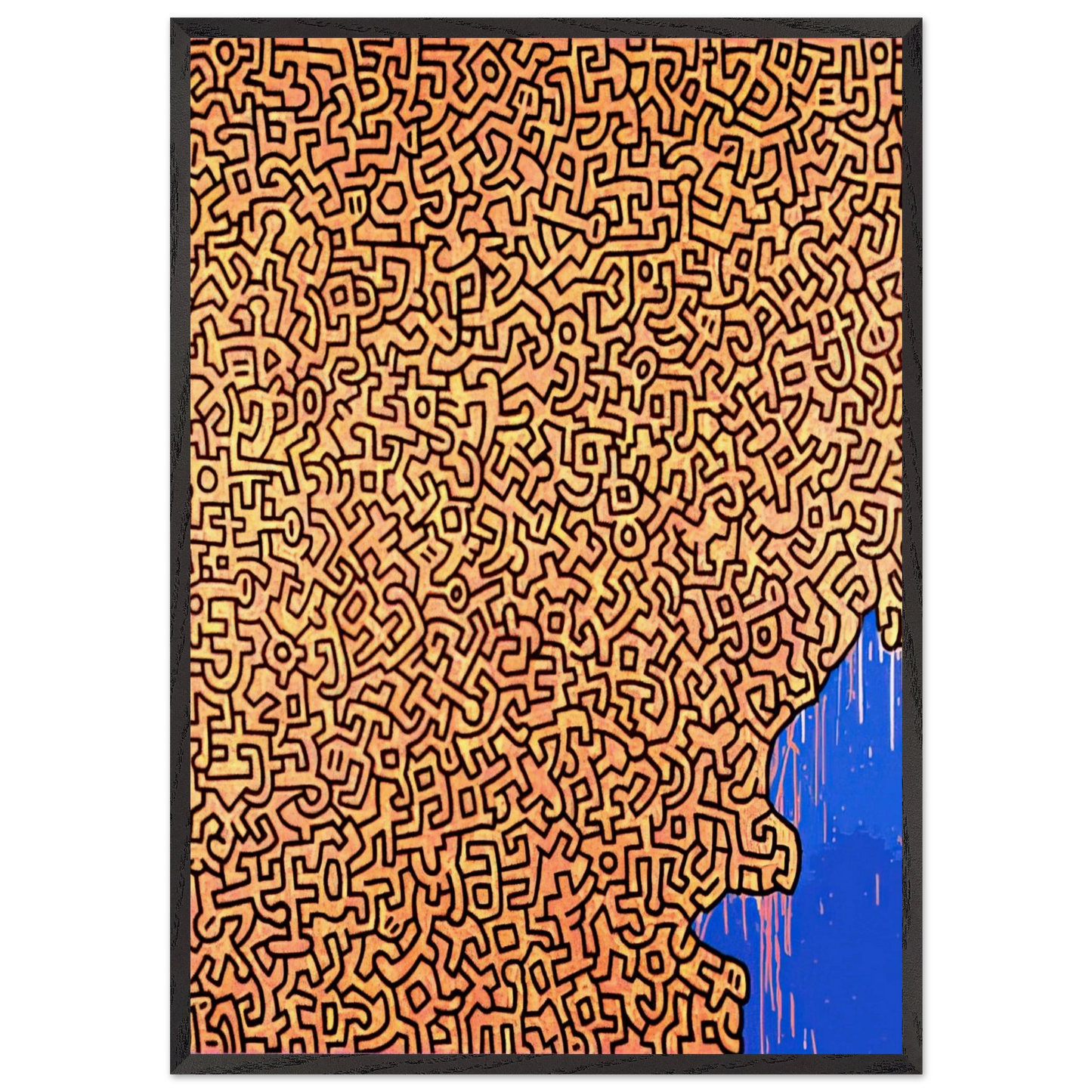 BRAZIL 1989 N1 - Keith Haring Framed Art Print – Black Wooden Frame - Default Title - -Framed Art Print