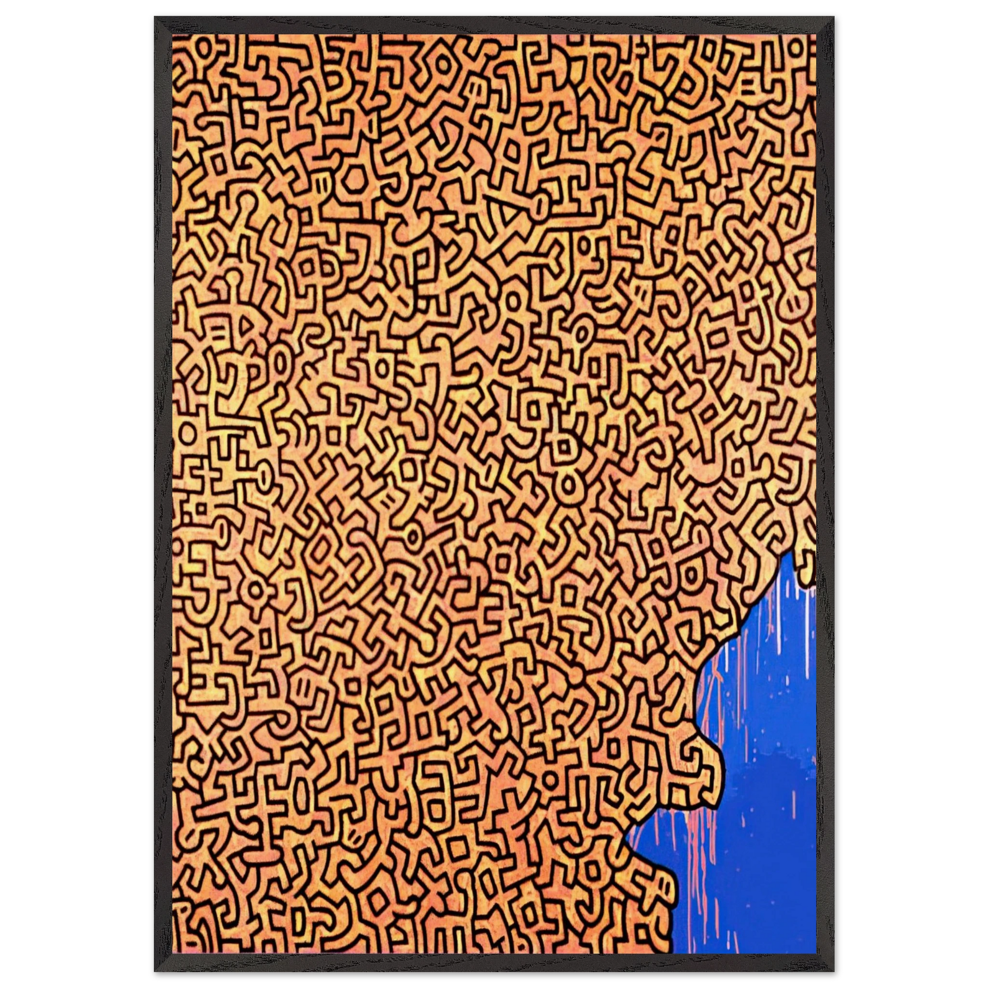 BRAZIL 1989 N1 - Keith Haring Framed Art Print – Black Wooden Frame - Default Title - -Framed Art Print