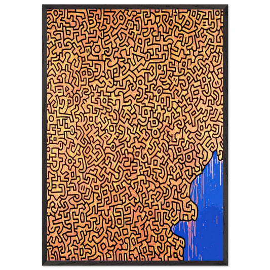 BRAZIL 1989 N1 - Keith Haring Framed Art Print – Black Wooden Frame - Default Title - -Framed Art Print