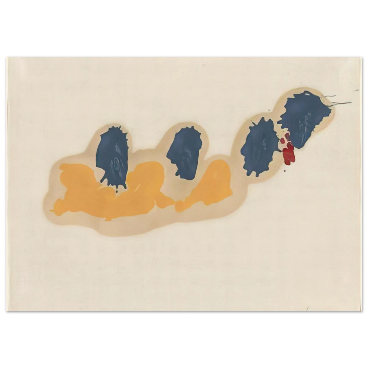 Helen Frankenthaler - April IV - 1960 Wall art - 30x40 cm / 12x16 inches - Premium Wooden Framed Poster With Fine Art Paper - White frame